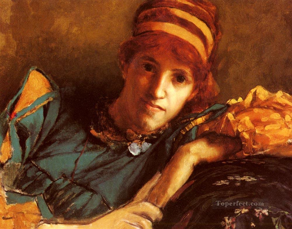 Portrait Of Miss Laura Theresa Epps Romantic Sir Lawrence Alma Tadema Oil Paintings
